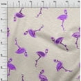 thumbnail image 3 of oneOone Polyester Spandex Purple Fabric Tropical Bird-Flamingo With Texture Dress Material Fabric Print Fabric By The Yard 56 Inch Wide, 3 of 4