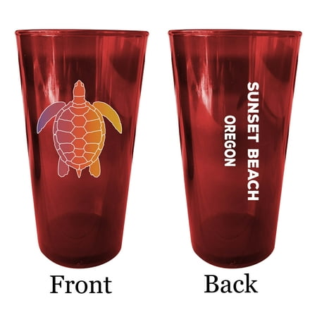 

Sunset Cliffs California Souvenir 16 oz Red Plastic Pint Glass 4-Pack