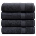 thumbnail image 1 of Juego de toallas de baño LANE LINEN, 100% algodón, secado rápido, 4 piezas, color negro, 1 of 9