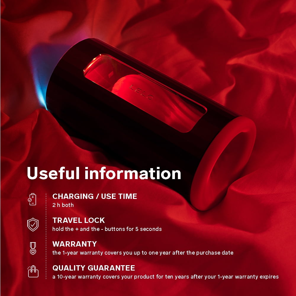 LELO F1S V2 Vibrating Penis Sleeve App Connected Automatic Male Masturbator, Red