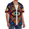 thumbnail image 2 of Zeuib Vibrant Psychedelic Eye Men's Short Sleeve Button-Down Shirt,Cuban Shirts Classic, Comfortable and Versatile Short Sleeve Dress Shirts for Every Occasion-4X-Large, 2 of 5