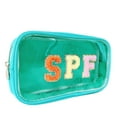 thumbnail image 2 of Bolsa de maquillaje cqoogrlx de nailon transparente con parche con letras SPF con purpurina, 2 of 7