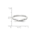 thumbnail image 4 of Solid 14k White Gold 2.5mm Plain Classic Dome with Flat Edge Wedding Band Ring Size 8.5, 4 of 5