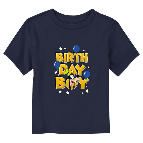 Toddler's Mickey & Friends Goofy Birthday Boy Graphic Tee Navy Blue 5T