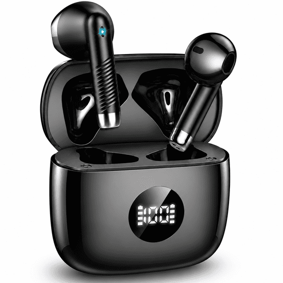 Wireless Earbuds, Bluetooth 5.4 Ear Buds with 4 ENC Noise Cancelling Mics, 40H Playtime, LED Power Display, 13mm Hi-Fi Stereo, IPX7 Waterproof Headphones for iPhone Android