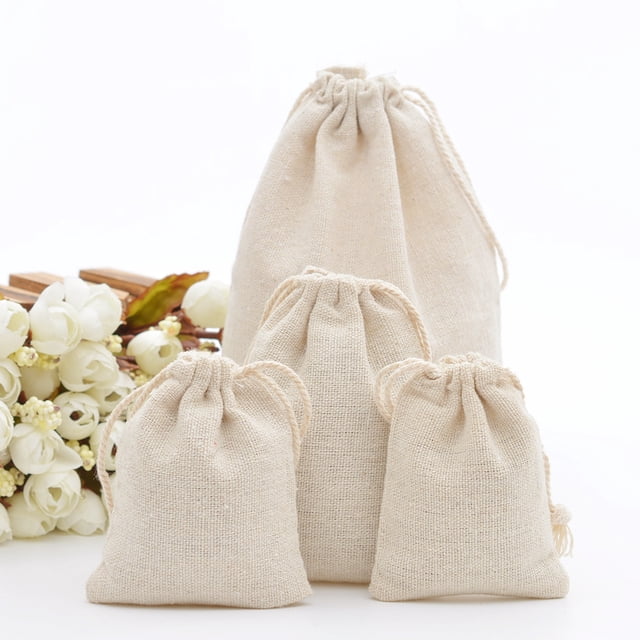 Muyoka Littleduckling 10 bolsas de muselina con cordón, bolsas de calicó, bolsas de arpillera con cordón, bolsas de regalo reutilizables para comestibles, bolsas de joyería, bolsas de almacenamiento d Muyoka Hogar