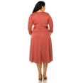 thumbnail image 4 of Women's Plus Size Wrap Dress 3/4 Sleeve V Neck Waist Tie, 4 of 6