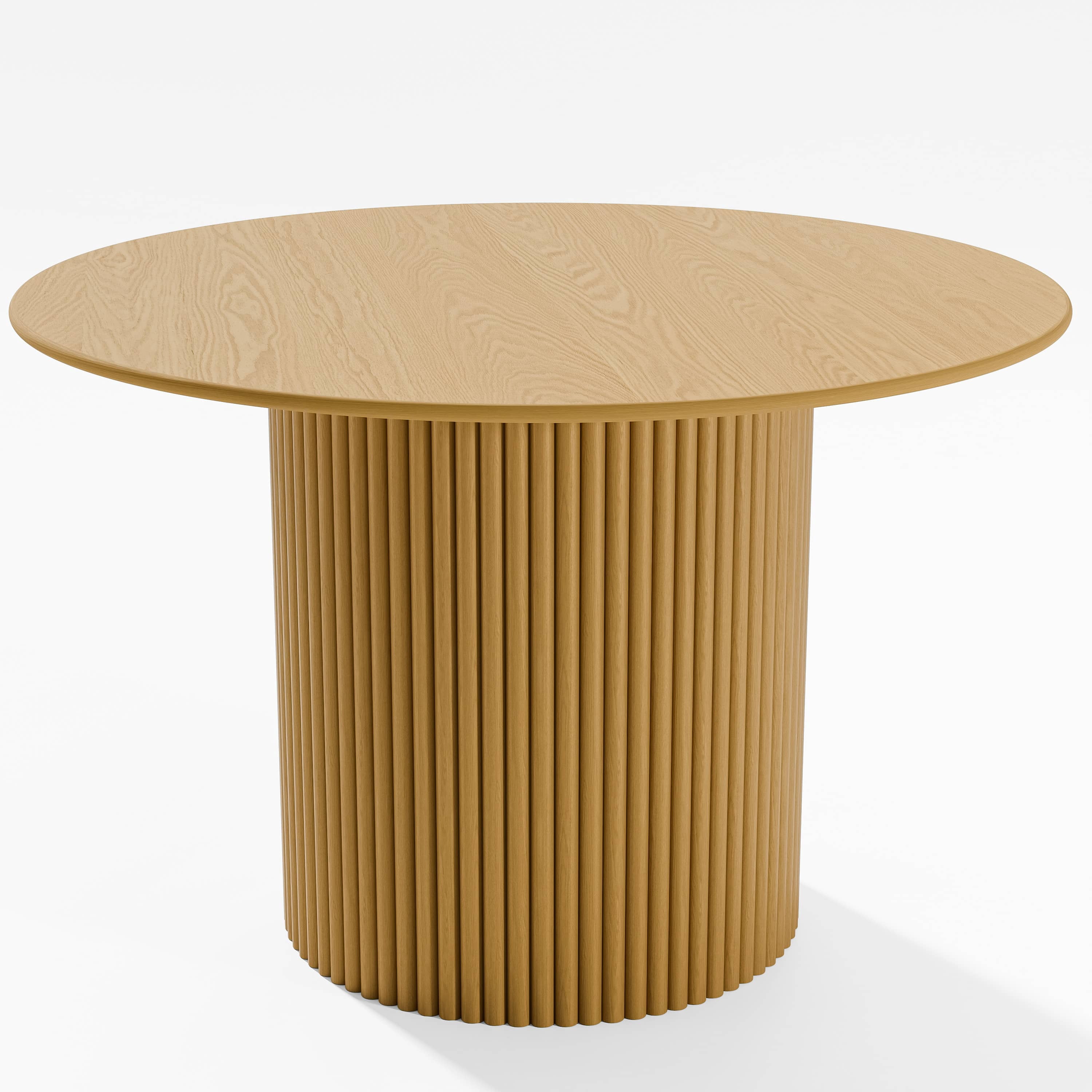 MAYEERTY 46" Wooden Round Table for 4，Mid-Century Kitchen Table for Dining Room Kitchen,Natural Wood