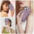 thumbnail image 5 of for iPhone 15 Case with Card Holder Kickstand Crossbody Strap, PU Leather Wallet Case with Magnetic Closure Heavy Duty Protective Flip Cover for iPhone 15 for Men Women, Purple, 5 of 9