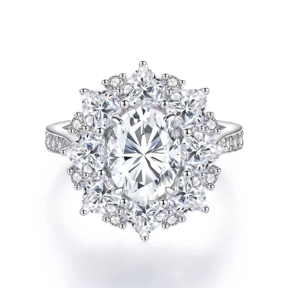 2 Carat Moissanite Engagement Rings for Women's Wedding Rings S925 Sterling Silver Sterling Silver Diamond Rings Moissanite Anniversary Promise Rings for Women with Certificate