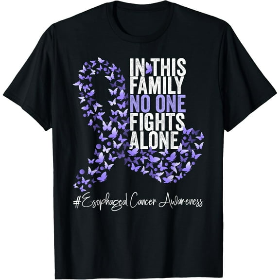 Playful Comfort Tee - Esophageal Cancer Awareness Month Periwinkle Ribbon T-Shirt
