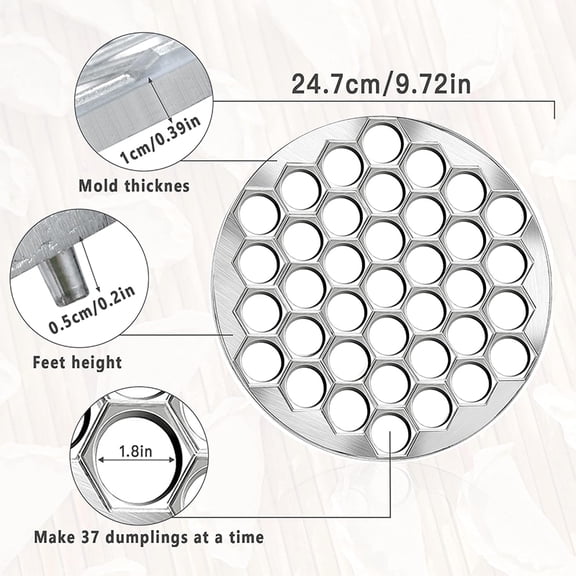 37 Holes Russian Ravioli Maker Dumplings Mold Aluminum Alloy Pelmeni Meat Dumplings Maker Handmade Dumpling Cutter JT567
