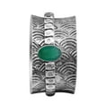 thumbnail image 1 of Spinner Ring 5X3MM Oval Emerald 925 Silver Meditation Men Women Band, 1 of 2