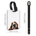 thumbnail image 4 of WIRESTER 2pcs Set PU Leather Luggage Tags Privacy Label Flap for Travel Suitcase Baggage - Winking Golden Retriever, Basset Hound Dogs, 4 of 8