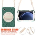 thumbnail image 5 of Case for Samsung Galaxy Tab A9+ 11.0" 2023 SM-X210 / SM-X215 / SM-X2, Kids Friendly Rugged Cover Built-in 360° Rotatable Stand-Hand/Shoulder Strap/Pencil Holder for Galaxy Tab A9 Plus, Emeraldgreen, 5 of 18