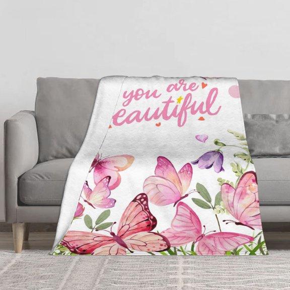 You Are Beautiful Flannel Throw Blanket Soft Blankets for Bed Sofa