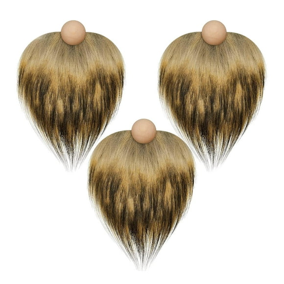 3Pcs Pre Cut Gnome Beards Wooden Balls Wood Nose DIY Crafts Supplies Costume Style C