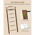 thumbnail image 6 of Blanket Ladder Shelf, Decorative Quilt Rack, 7-Tier Farmhouse Ladder Holder Organizer with 4 Removable Hooks, Rustic Brown BR36801B, 6 of 8