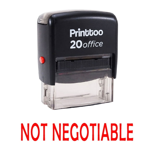 Printtoo NOT NEGOTIABLE Self Inking Rubber Stamp Office Stationary Stamp-Red