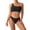 Black |#44, variant on Women's Ribbed Bikini Sets One Shoulder Top with Mid Waist Two Piece Bathing Suit (Mint Green,L)