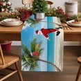 thumbnail image 2 of Coastal Christmas Santa Dresser Scarf Farmhouse, Dining Table Decorations for Wedding/Parties, Xmas Stocking Palm Tree Beach Table Runner 72 Inches Long for Kitchen Dining, 13 x 72 In, 2 of 9