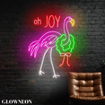 thumbnail image 2 of Glowneon Flamingo Oh Joy Wall Led Light, Christmas Flamingo Wall Art, 2 of 5