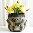 thumbnail image 2 of Foldable Wicker Grass Weaving Basket  Handmade Flower Storage Basket with Handle, 2 of 6