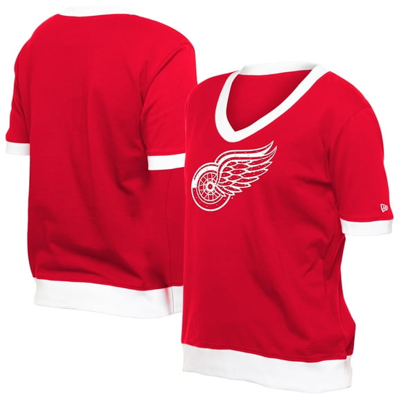 Women's New Era Red Detroit Red Wings Game Day Rhinestuds T-Shirt