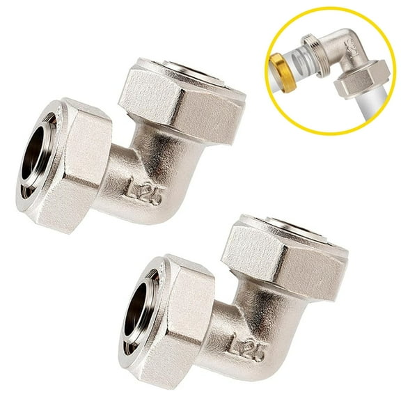 2PCS 3/4" Air Piping Fitting, Elbow Rapid Air System Kit 200PSI Brass with Double O-Ring For Workshop Garage Compressed Air System Kit