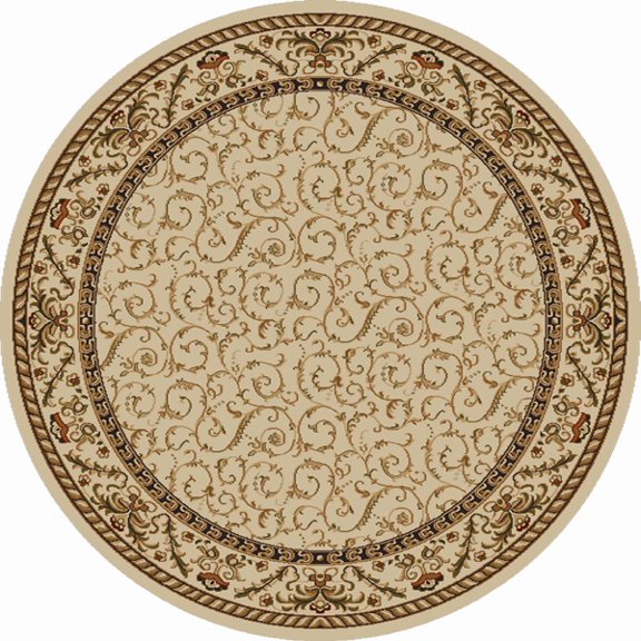 Vitaly Rafiqi Area Rug 1599 Ivory Italian Bordered 8' x 8' Round