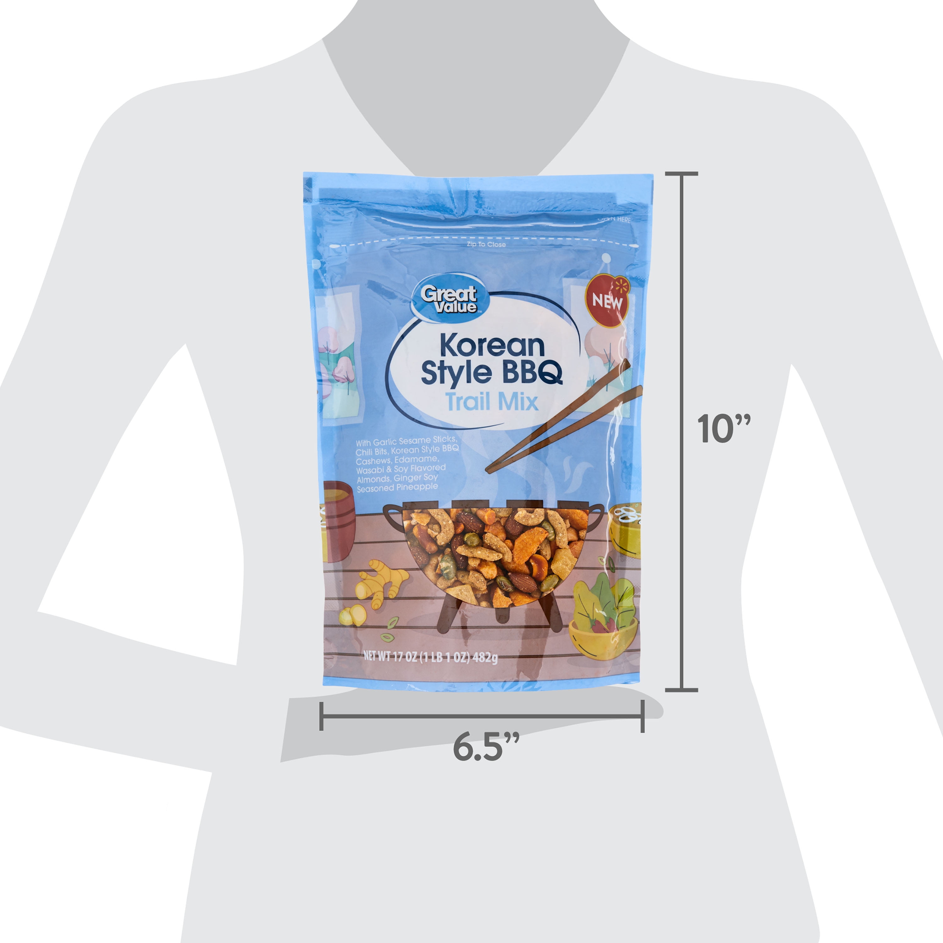 (4 pack) Great Value Korean Style BBQ Flavored Trail Mix, 17 oz