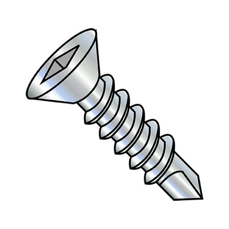 

10-16X1 3/4 Square Recess Flat Head Fully Threaded Self Drilling Screw Zinc (Pack Qty 3 000) BC-1028KQF