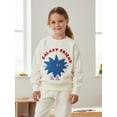 thumbnail image 3 of Laughing Child Soft Mink-Brushed Space-Themed Fuzzy Sweatshirt for Kids with Exposed Faux Fur Detail and Playful Alien Characters for Everyday Wear, 3 of 7
