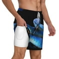 thumbnail image 3 of Gaeub Blue Viper Snake Mens Swim Trunks Stretch Beach Shorts Quick Dry for Men Swim Shorts Swimwear with Pockets- Small, 3 of 9
