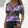 thumbnail image 2 of T-Shirt à Manches Courtes Imprimé Été V-Col Tops pour Femme, 2 of 3