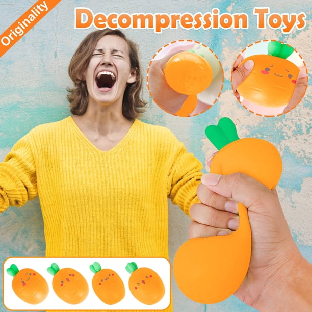 onlyliua Ofertas Del Prime Day de Hoy 2024 Juguet Descompresión Musical con Forma Zanahoria y Cuentas Tpr, 90 Ml
