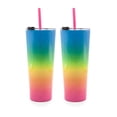 thumbnail image 5 of Cambridge Set Of 2, 24 Ounce Multi-Color Ombre Straw Tumbler, 5 of 5