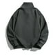 thumbnail image 4 of Blusa y camisa de cuello vuelto de manga larga para hombre, sudadera con cremallera, polar, verde, marrón, gris, media cremallera, lisa, deportiva, para exteriores, uso diario, vacaciones, ropa de cal, 4 of 4