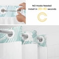 thumbnail image 2 of No Hook Shower Curtain with Snap in Liner, Summer Coastal Abstract Waves Waterproof Bath Curtain Double Layers with See Through Top Window, Modern Minimalist Wavy Hotel Shower Curtains 72x84in, 2 of 9