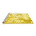 thumbnail image 2 of Ahgly Company Machine Washable Indoor Square Abstract Yellow Contemporary Area Rugs, 4' Square, 2 of 4