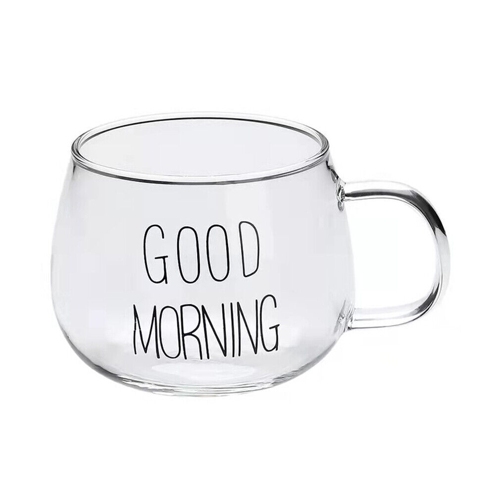 350ml Clear Glass Cups Tea Cup Coffee Mug Heatresistant Water Cups