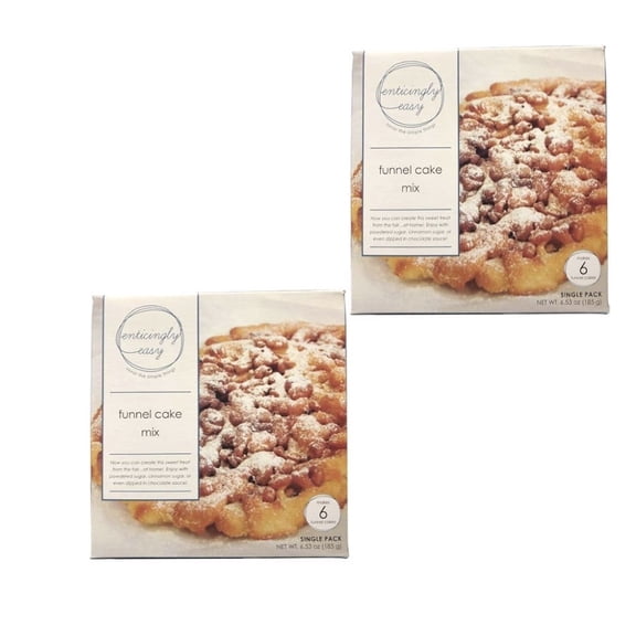 Enticingly Easy Funnel Cake Mix, Single Pack 6.53 oz (185g), Makes 6 Funnel Cakes Each, Fair Style Dessert Mix, 2 Pack