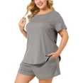 thumbnail image 1 of Conjunto De PijaManCorLunares RoDe Dormir TalGrande PaMujer  Gris 3XL, 1 of 6