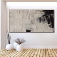 thumbnail image 5 of Grey Black Handmade Wall Art Original Grey Black Abstract Oil Painting On Canvas Modern Artwork Living Room Office Wall Decor,Unstretched,Frameless,(61*122cm)24*48Inches, 5 of 5