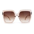 thumbnail image 1 of Womens Oversize Angular Butterfly Plastic Fashion Sunglasses Beige Brown, 1 of 4