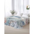 thumbnail image 6 of Ocean Turtle Flat Sheets Only Queen Size, Soft Breathable Bed Top Sheets for Mattress, Coral Vintage Blue Shell Coastal Conch Luxury Bedding Flat Sheets for Home Hotel Bedroom Bed Protection, 6 of 9
