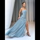thumbnail image 3 of Vestido Elegante de Noche para Mujer, Sin Mangas, con Hombros Descubiertos, Ajustado, y Formal para Fiesta Azul L, 3 of 5