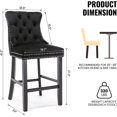 thumbnail image 5 of Recaceik Farmhouse Kitchen Island Stools Set of 2, Velvet Tufted Upholstered Counter 27.2'' Height Bar Stools with Back and Footrest, 5 of 5