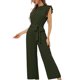 thumbnail image 5 of SAYOO Mono de Mujer, Mono de Color Liso con Cuello Redondo Sin Mangas con Volantes y Bolsillos para Verano, S/M/L/XL SAYOO Diaria, 5 of 9