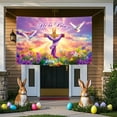 thumbnail image 3 of Easter Party Backdrop Cloth, Holiday Photo Background Decor with Bunny and Egg Designs, Vinyl Festival Banner for Indoor Outdoor Easter Celebration, Spring Party Supplies Decorations, 3 of 5
